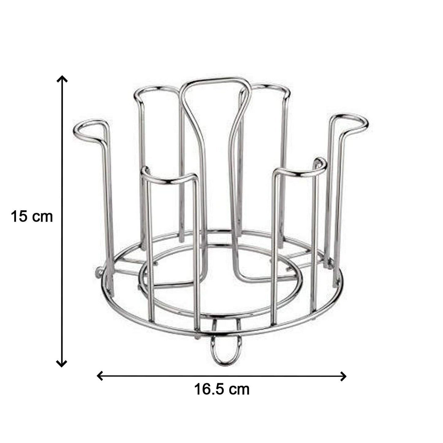 Wukusy stainless steel round glass stand for holding sensitive glasses, ideal for kitchen, home, and official settings.