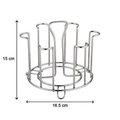 Wukusy stainless steel round glass stand for holding sensitive glasses, ideal for kitchen, home, and official settings.