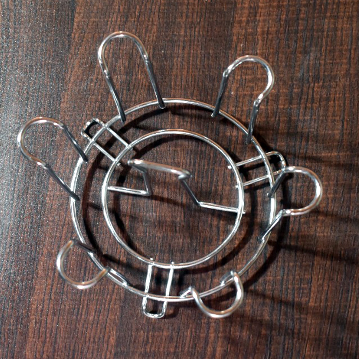 Wukusy stainless steel round glass stand for holding delicate glasses, suitable for home, kitchen, and office use.
