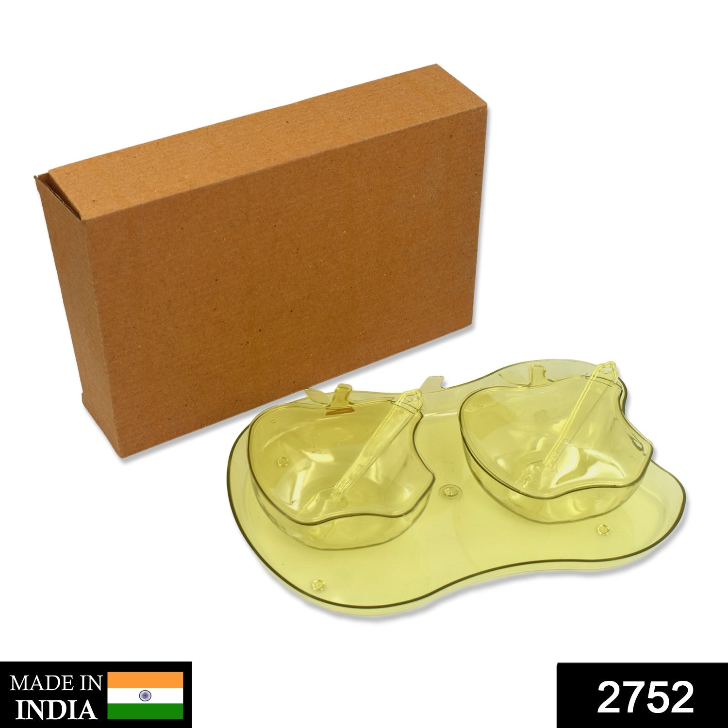Wukusy apple-shaped tray bowl for serving snacks and food, made of ceramic, with a glossy finish and decorative design.