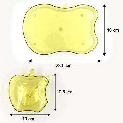 Wukusy apple-shaped tray bowl for serving snacks and food, made of ceramic, with a glossy finish for home kitchen use.