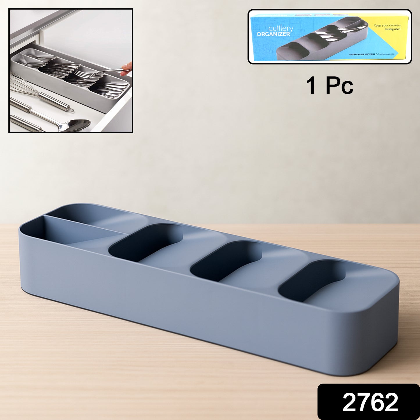 Wukusy 1 Pc cutlery tray box for storing utensils in home and kitchen, with compartments for organized and safe cutlery storage.