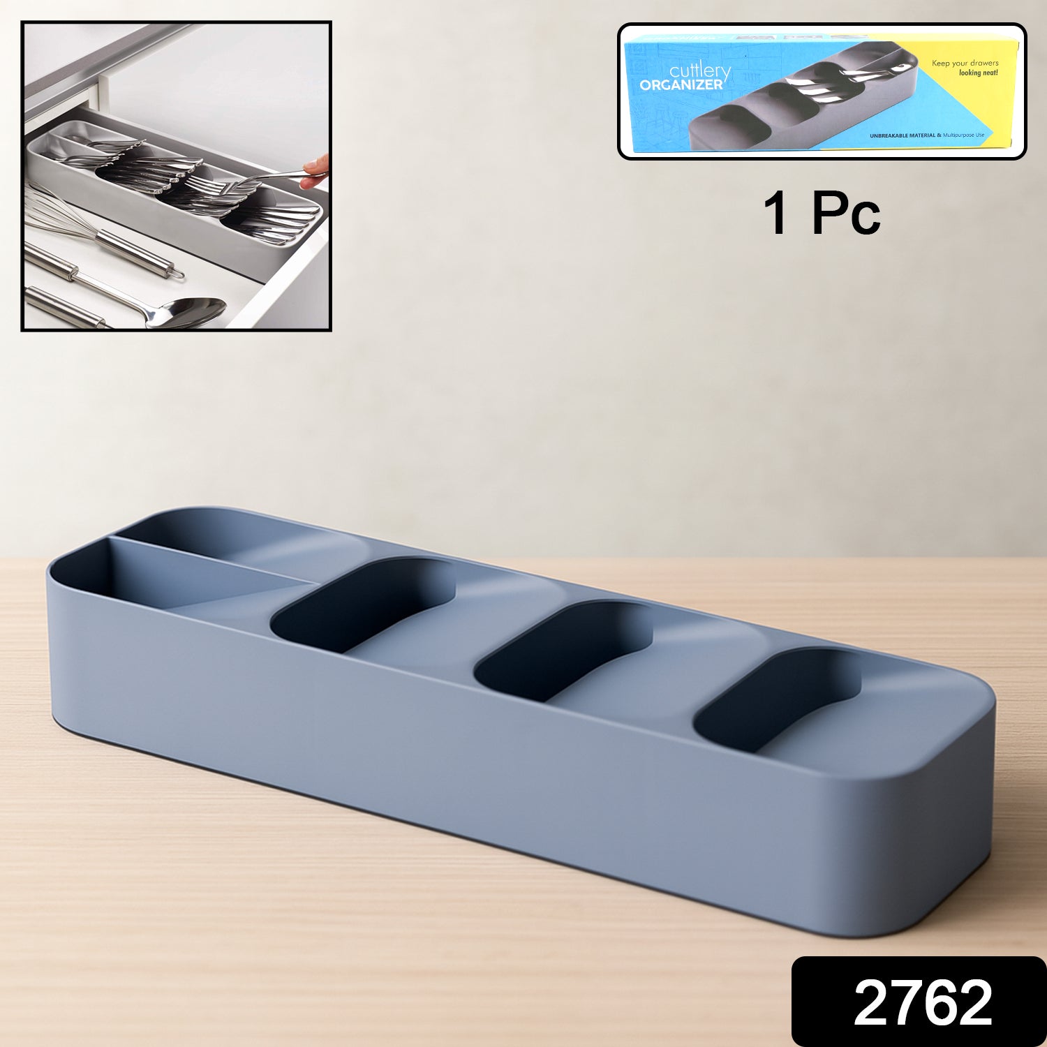 Wukusy 1 Pc cutlery tray box for storing utensils in home and kitchen, with compartments for organized and safe cutlery storage.