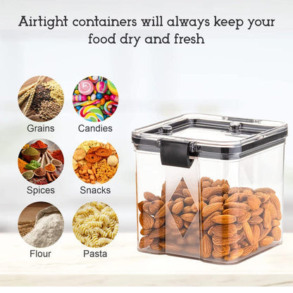 Set of four Wukusy 700ml square food storage containers for storing various kitchen food items and leftovers.