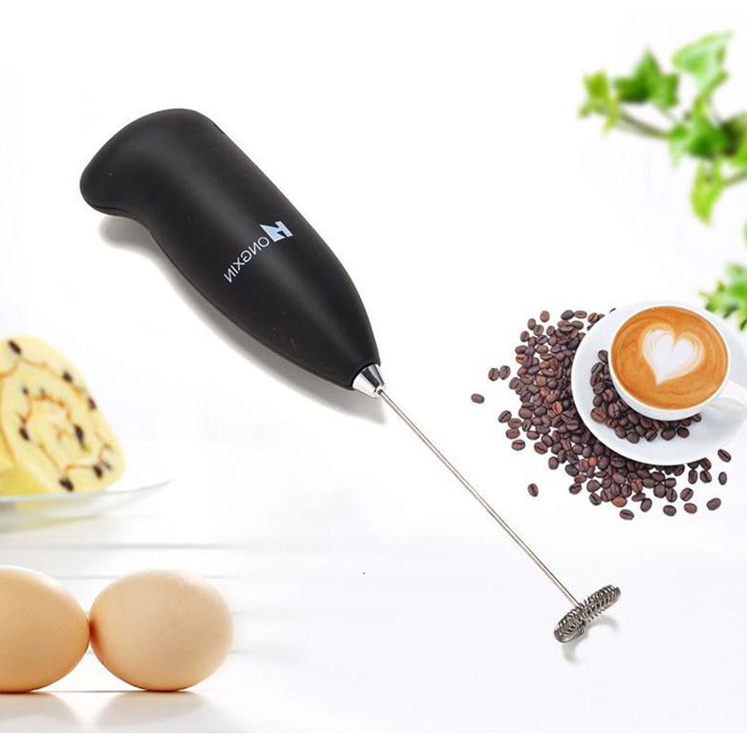 Wukusy hand blender for mixing and blending food items in home kitchen, with ergonomic handle and stainless steel blending shaft