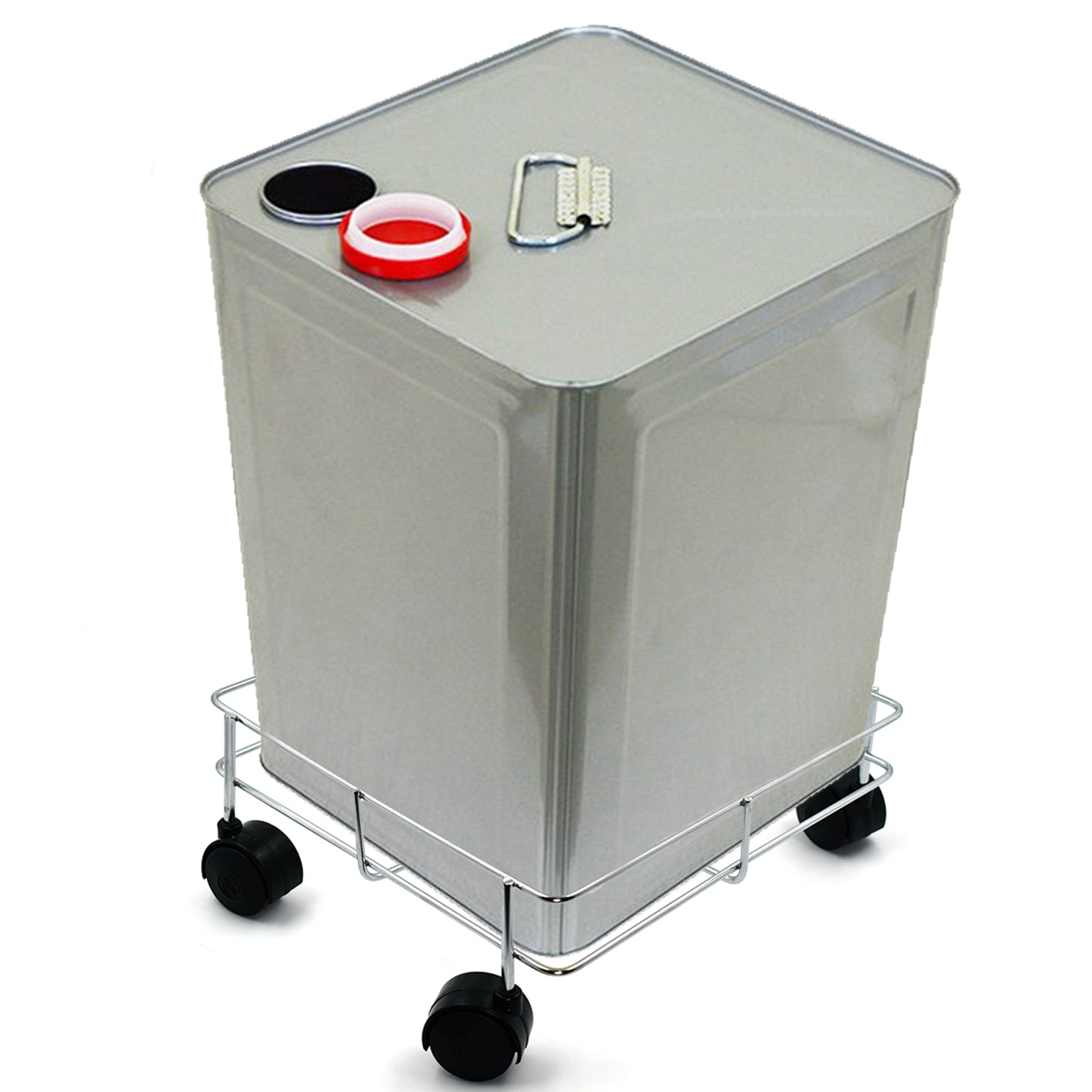 Wukusy stainless steel square oil stand for carrying oil bottles and jars easily in home and kitchen settings.