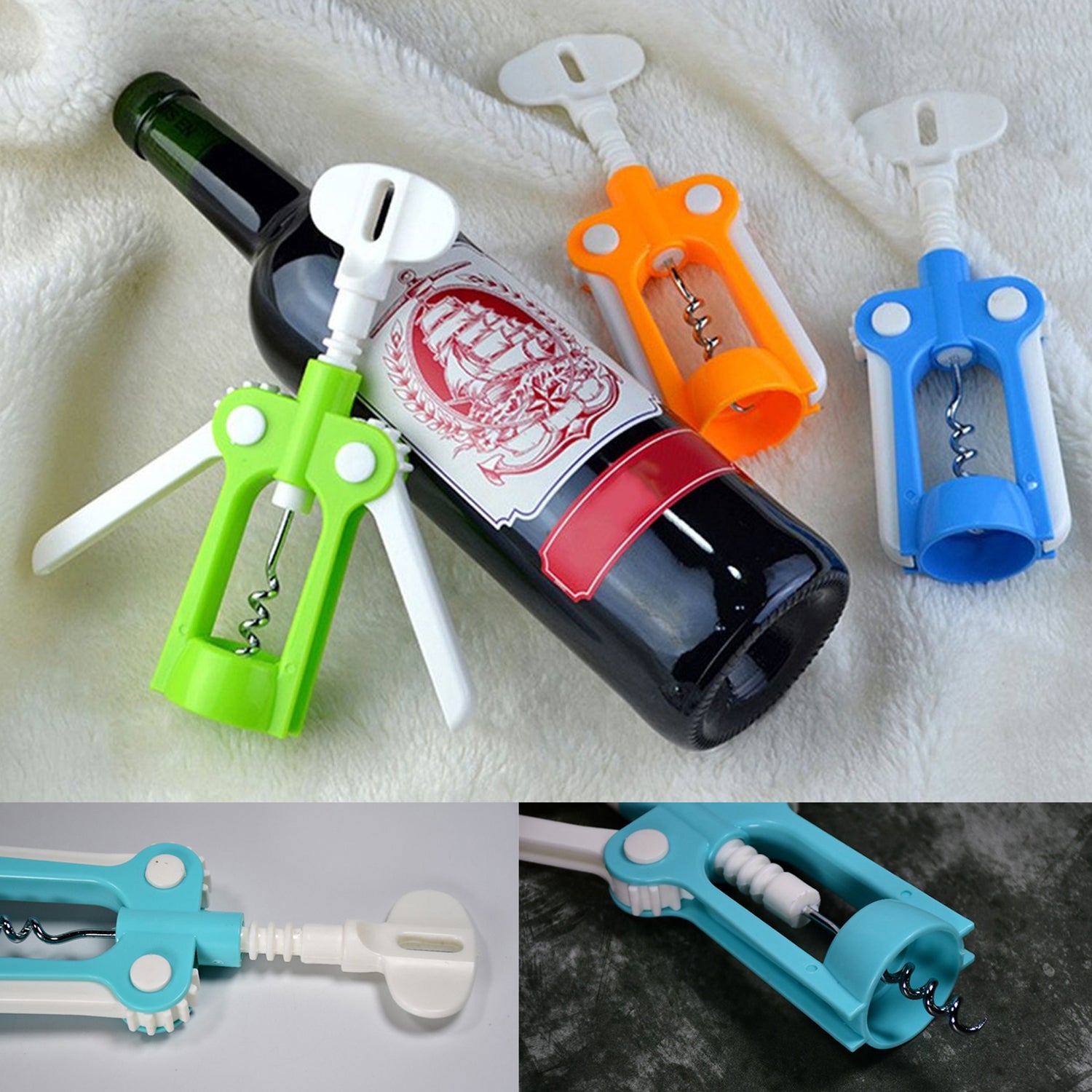 Wukusy waiter wine corkscrew and bottle opener for wine, beer caps, suitable for restaurants, bars, and home use.
