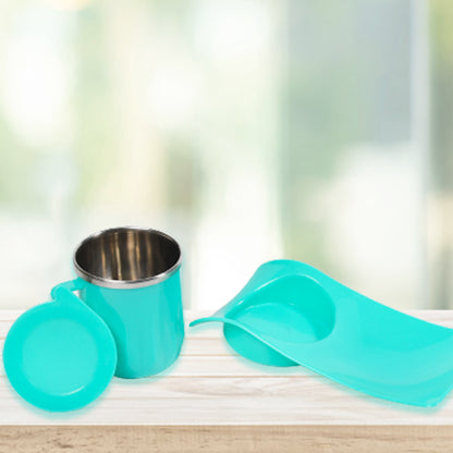 Wukusy snacks tray with a 350ml steel cup for kids, perfect for break time and home use, featuring colorful design and secure lid.