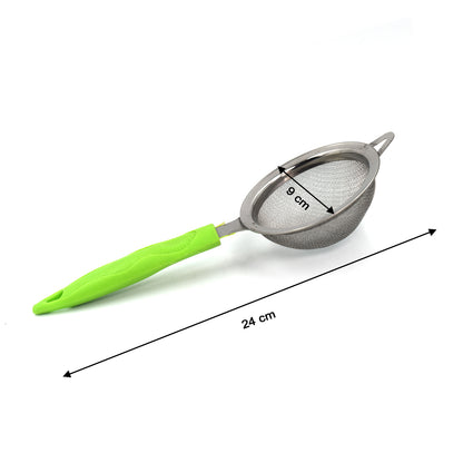 Wukusy tea and coffee strainer filter with stainless steel mesh for brewing, resting on a kitchen countertop.