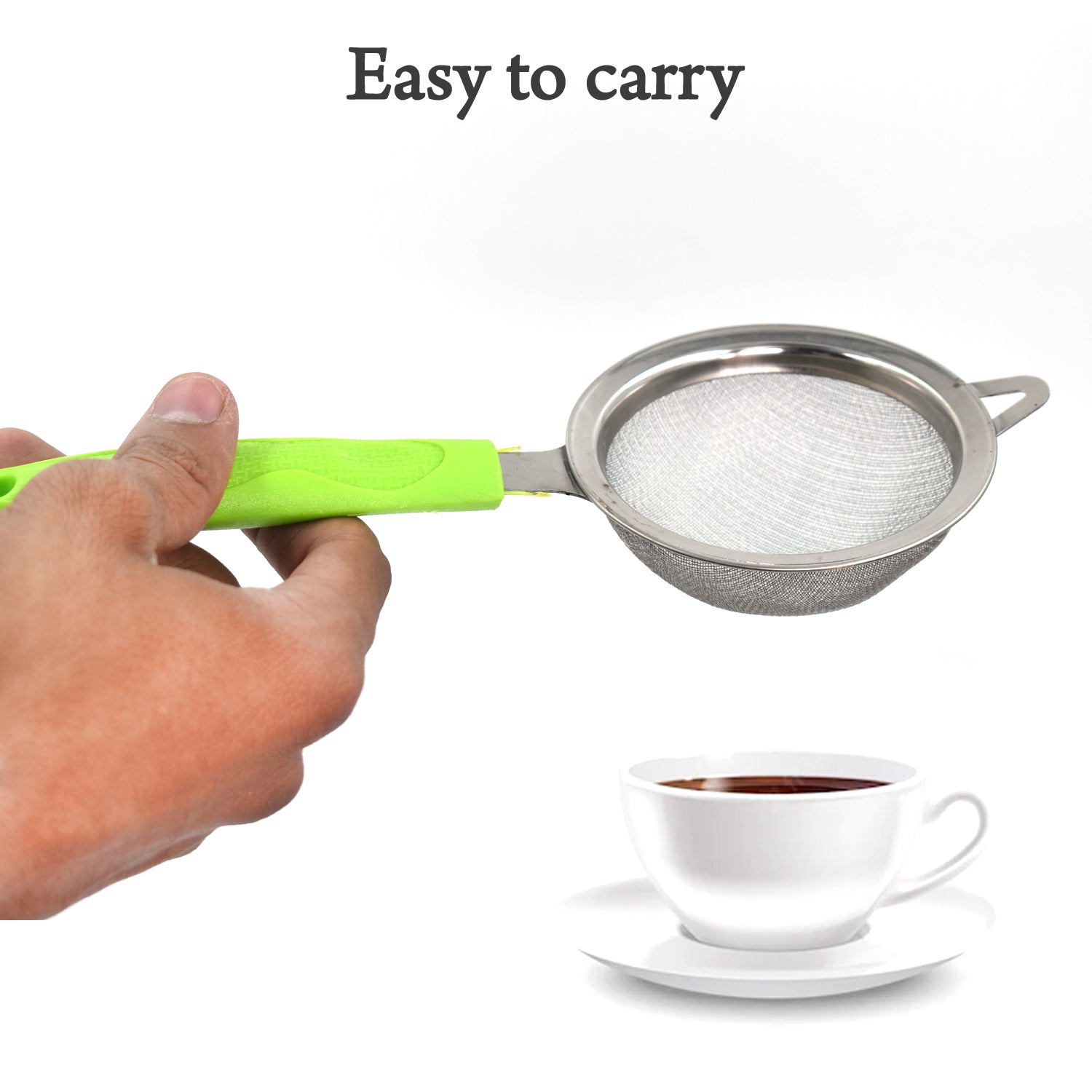Wukusy tea and coffee strainer filter with stainless steel mesh for home kitchen use, designed to filter loose tea and coffee grounds.