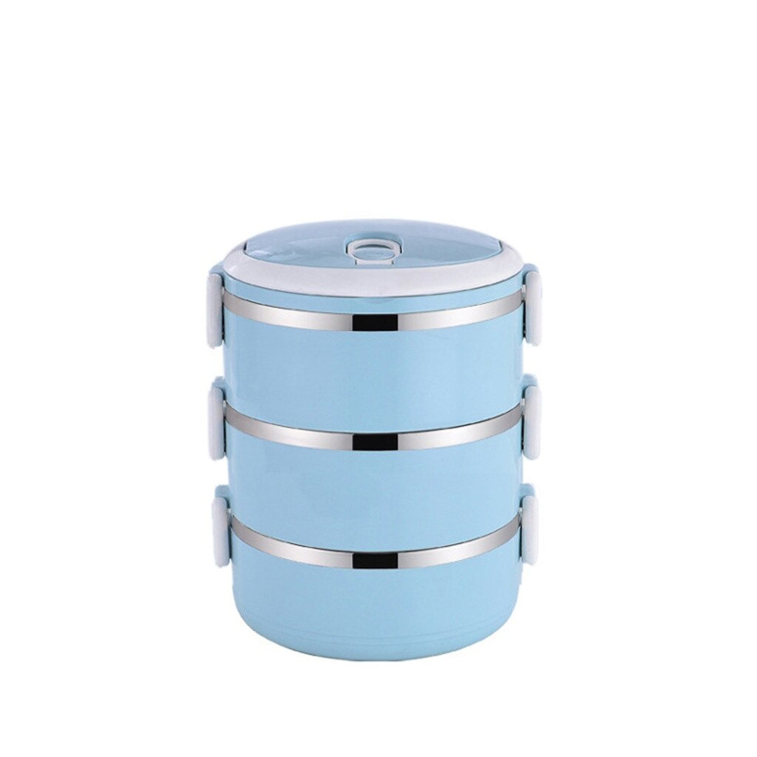 Wukusy 2872 multi-layer stainless steel hot lunch box with three compartments for home and kitchen use.