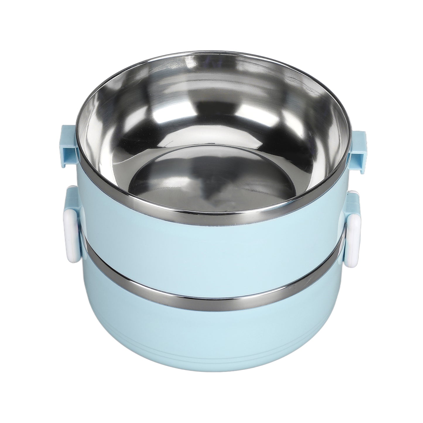 Wukusy 2-layer stainless steel hot lunch box with multiple compartments for home and kitchen use.