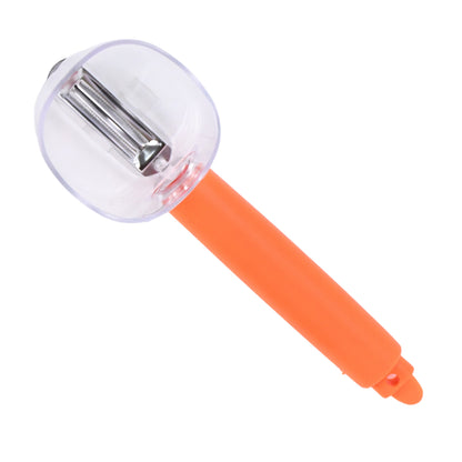 Wukusy stainless steel vegetable peeler with container, ideal for carrots, cucumbers, apples, and other fruits and vegetables.