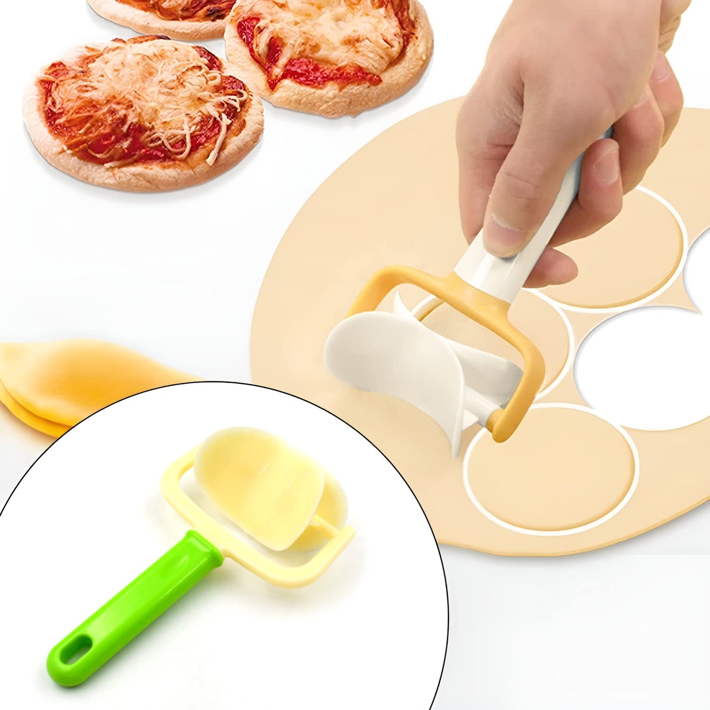 Wukusy plastic round roll forming cutter and cake ball tongs in mix colors for baking and cake decorating.