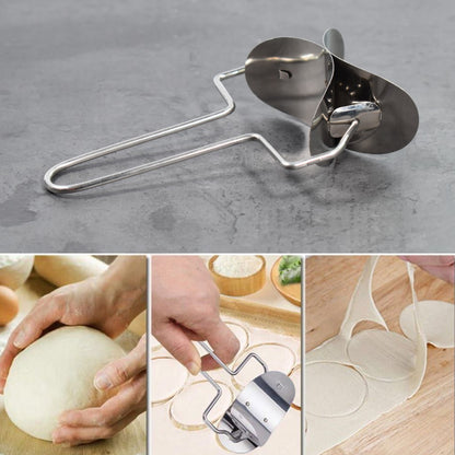 Wukusy Puri Cutter stainless steel roller machine for baking, with textured handle and compact design for home kitchen baking tools.