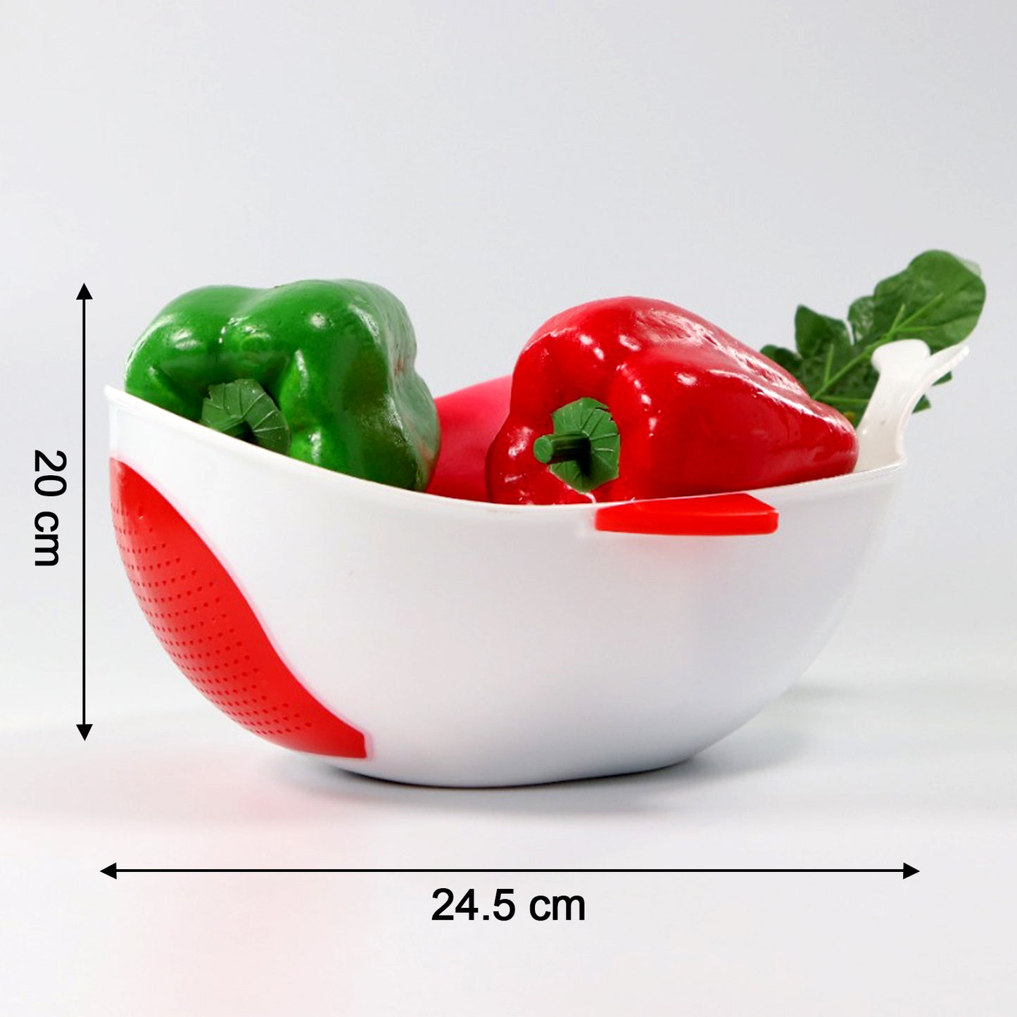 Wukusy plastic washing bowl and strainer for rice, pulses, fruits, vegetables, noodles, and pasta in a home kitchen setting