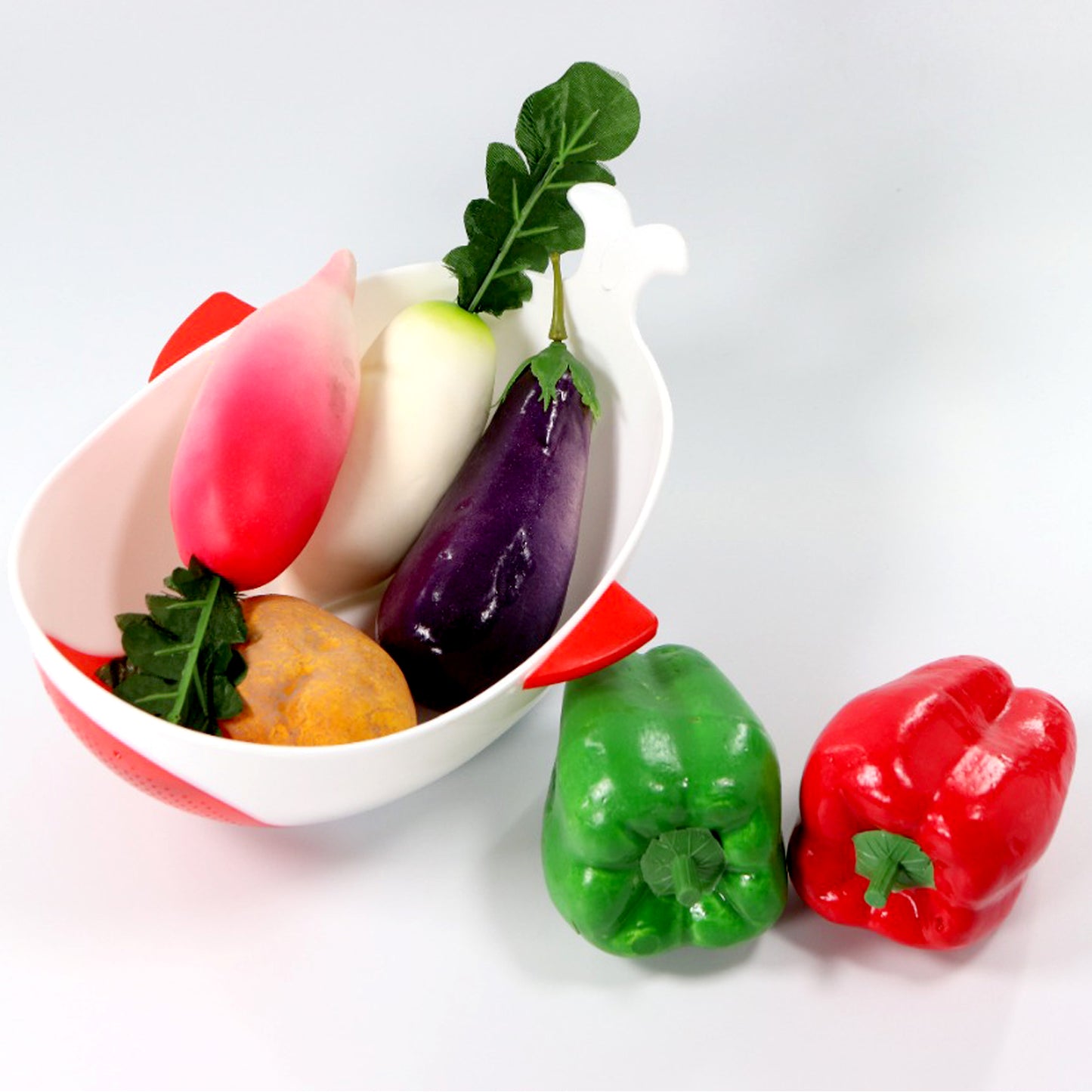 Wukusy plastic washing bowl and strainer for rice, pulses, fruits, vegetables, noodles, and pasta in a home kitchen setting