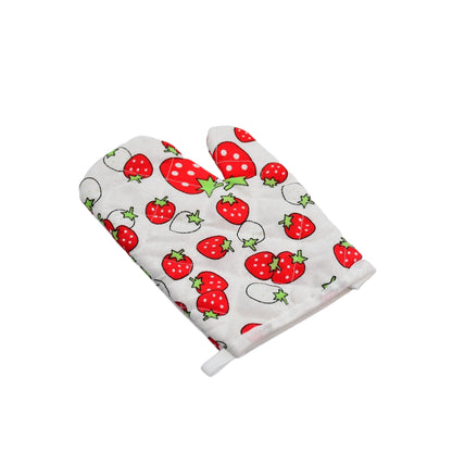 Wukusy designer multicoloured oven mitt and pot holder set for kitchen use, featuring vibrant, patterned fabric for heat protection.