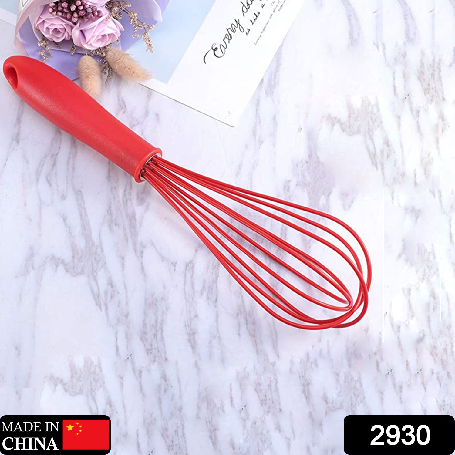 Wukusy manual whisk mixer with silicone-coated blades for whipping cream, mixing flour, and eggs in kitchen baking tasks.