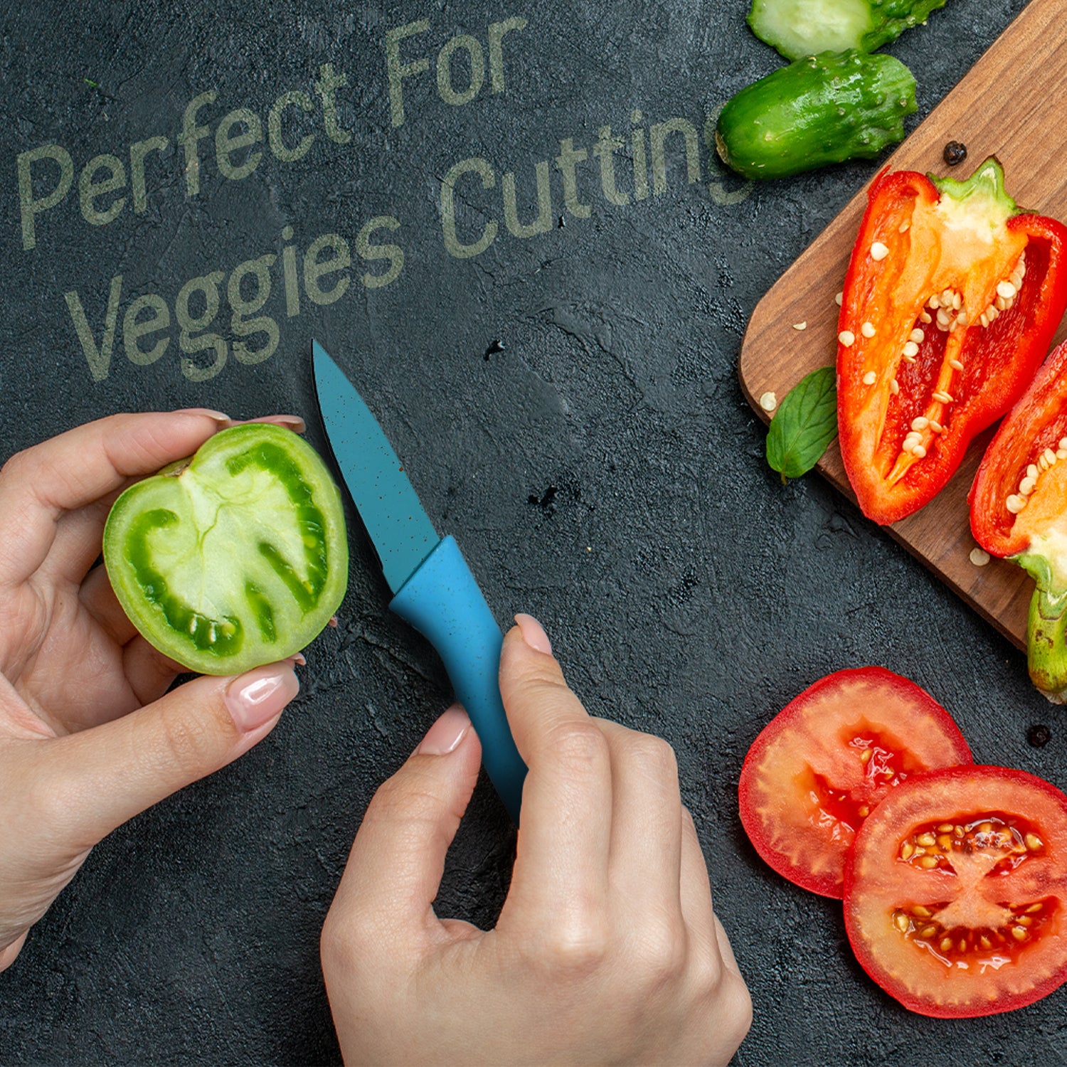 Wukusy 6-piece forged kitchen knife set with a professional box, includes various kitchen knives for home cooking.