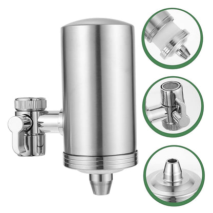 Wukusy 304 stainless steel faucet mount water filter and purifier set for clean drinking water in home kitchen.