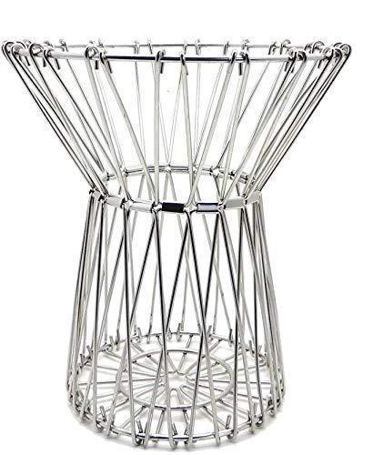 Stainless steel Wukusy 3040 multipurpose fruit basket with wire design, foldable for vegetables and fruits in a modern kitchen setting.