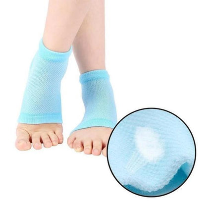 Wukusy silicone gel heel socks in multicolor designed for heel pain relief and comfort at home.