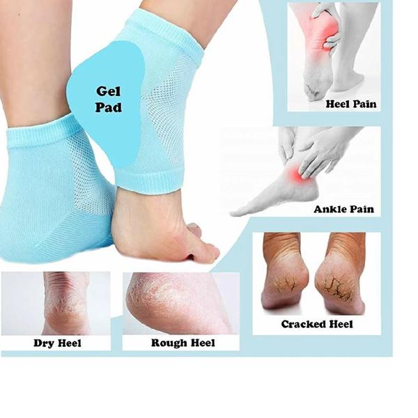 Multicolor Wukusy 343 Heel Pain Relief Silicone Gel Heel Socks for comfort and support at home or during daily activities.