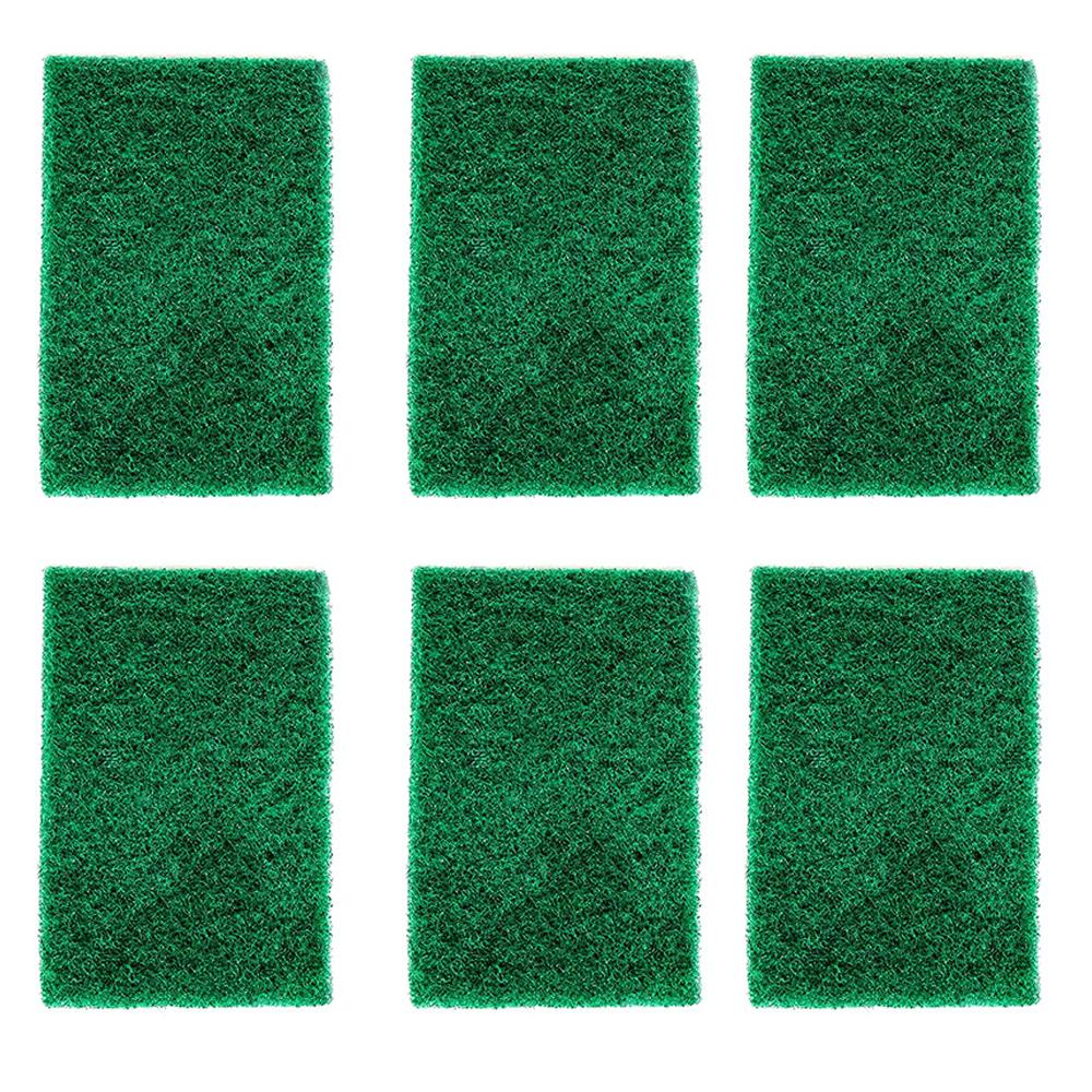 Aqua green Wukusy scrub sponge cleaning pad for kitchen and home cleaning, showing textured surface for scrubbing durability.