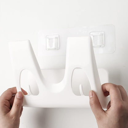 Wukusy wall-mounted pot lid rack in kitchen, multifunctional dish and pan cover holder, punch-free design for organized storage.
