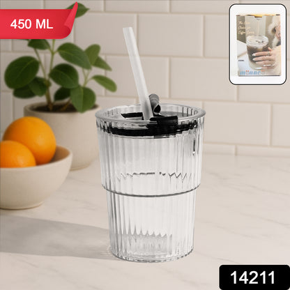 Clear 450 ml Monaco Premium plastic cup by Wukusy, perfect for home and kitchen use, showcasing a transparent design.