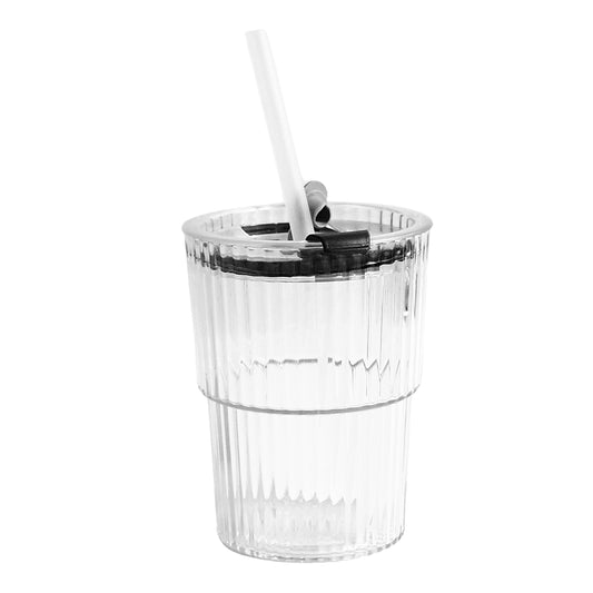 Transparent 450ml Monaco Premium plastic cup by Wukusy, ideal for home and kitchen use, showing a clear, durable cup on a white background.