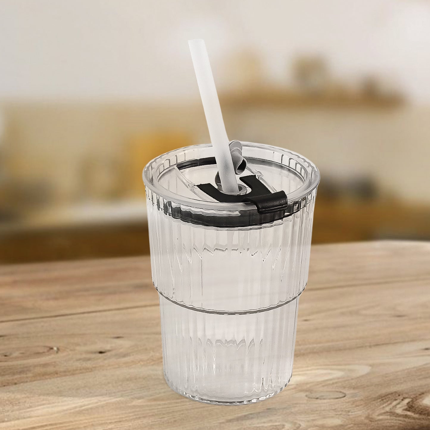 Clear 450ml Monaco Premium plastic cup by Wukusy, perfect for home and kitchen use, showing a transparent reusable cup on a white background.