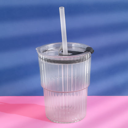 Wukusy Monaco 450ml transparent plastic cup for home and kitchen use, showcasing a clear, durable drinking cup design.