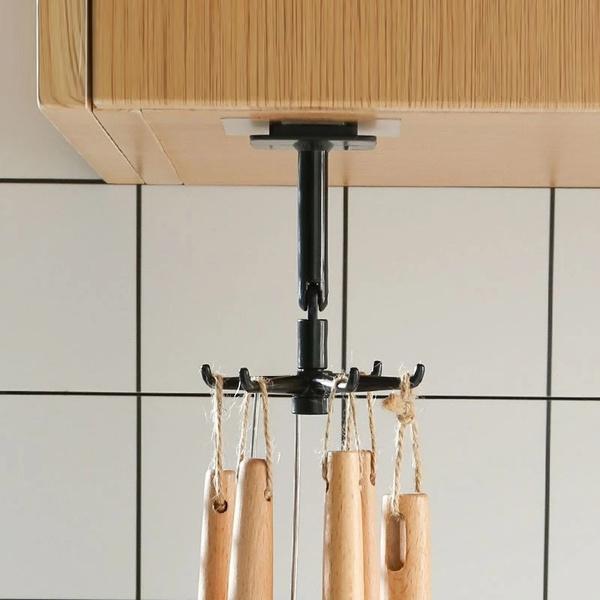 Wukusy 360° rotatable hooks for hanging, pack of 2, brown box, ideal for organizing home and kitchen spaces.