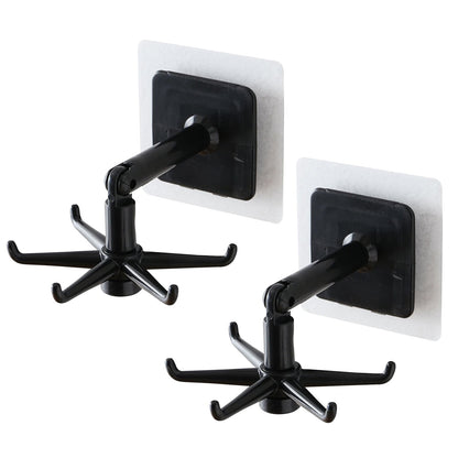 Wukusy 360 rotatable hanging hooks in brown box, pack of 2, ideal for versatile home and kitchen organization.