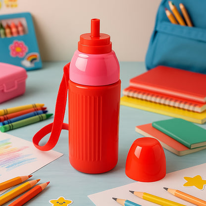 Wukusy 500ml kids insulated plastic water bottle with colorful design, suitable for school and outdoor activities.
