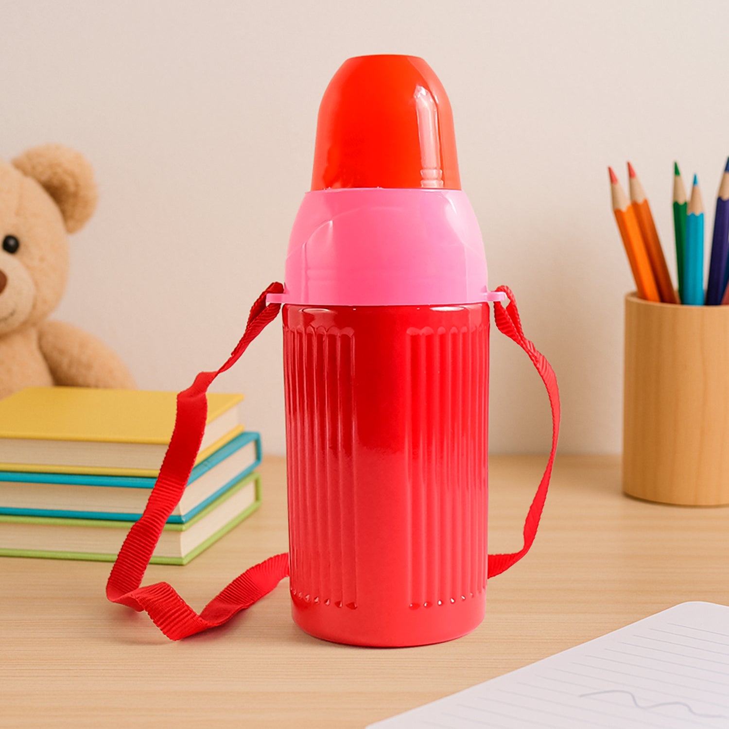 Wukusy 500ml kids insulated plastic water bottle with colorful design, suitable for school and outdoor activities