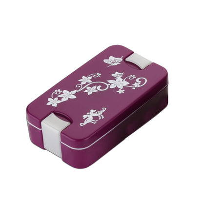 Wukusy 5332 airtight lunch box with two compartments, leak-proof food-grade material, modern design, compact with spoon included.