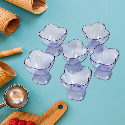 Six Wukusy brown dessert bowls for ice cream, salad, or fruit, arranged in a box, ideal for home and kitchen use.