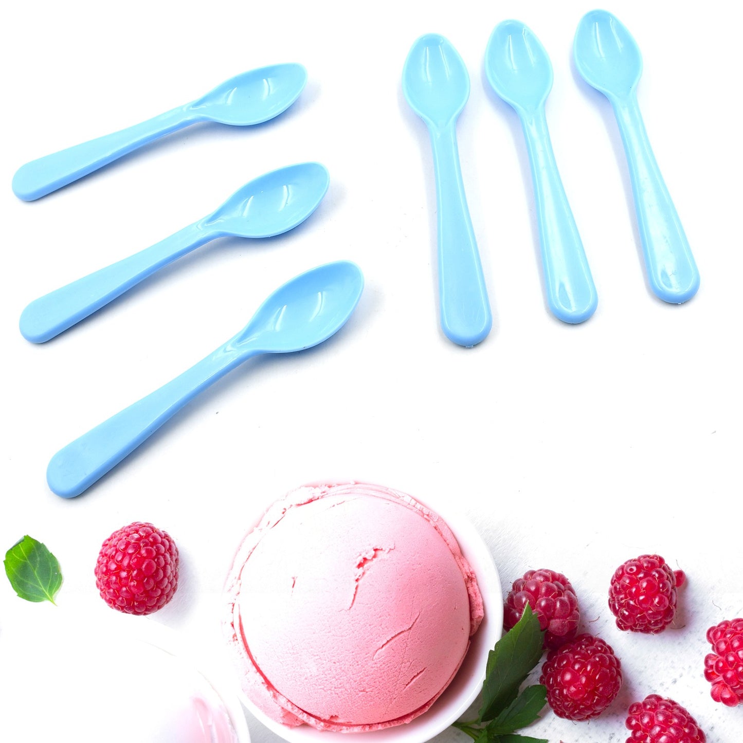 Wukusy 6-piece set of heat-resistant plastic spoons including teaspoons and coffee spoons, suitable for home and kitchen use.
