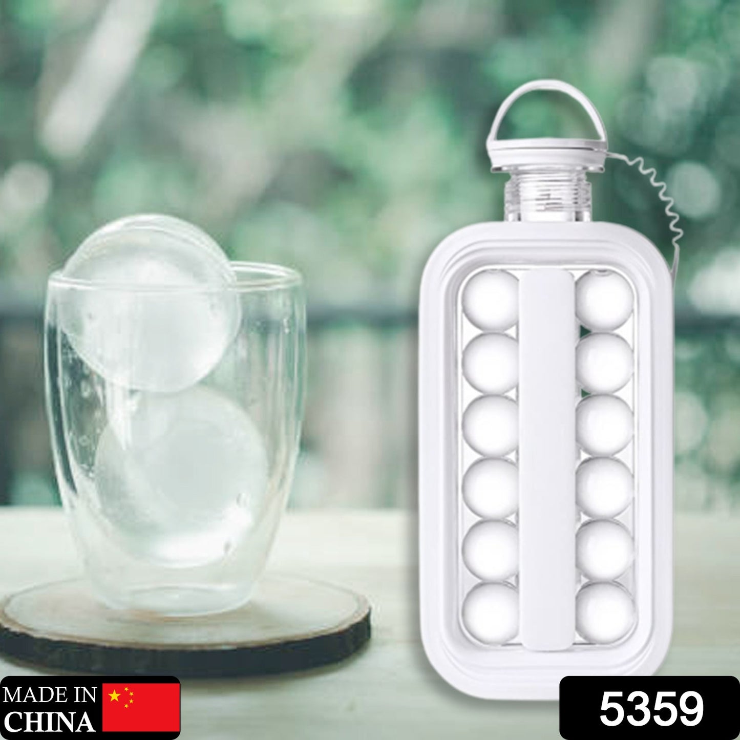 Wukusy foldable ice tray with lid for making 14 ice balls, ideal for outdoor camping, hiking, and home use.