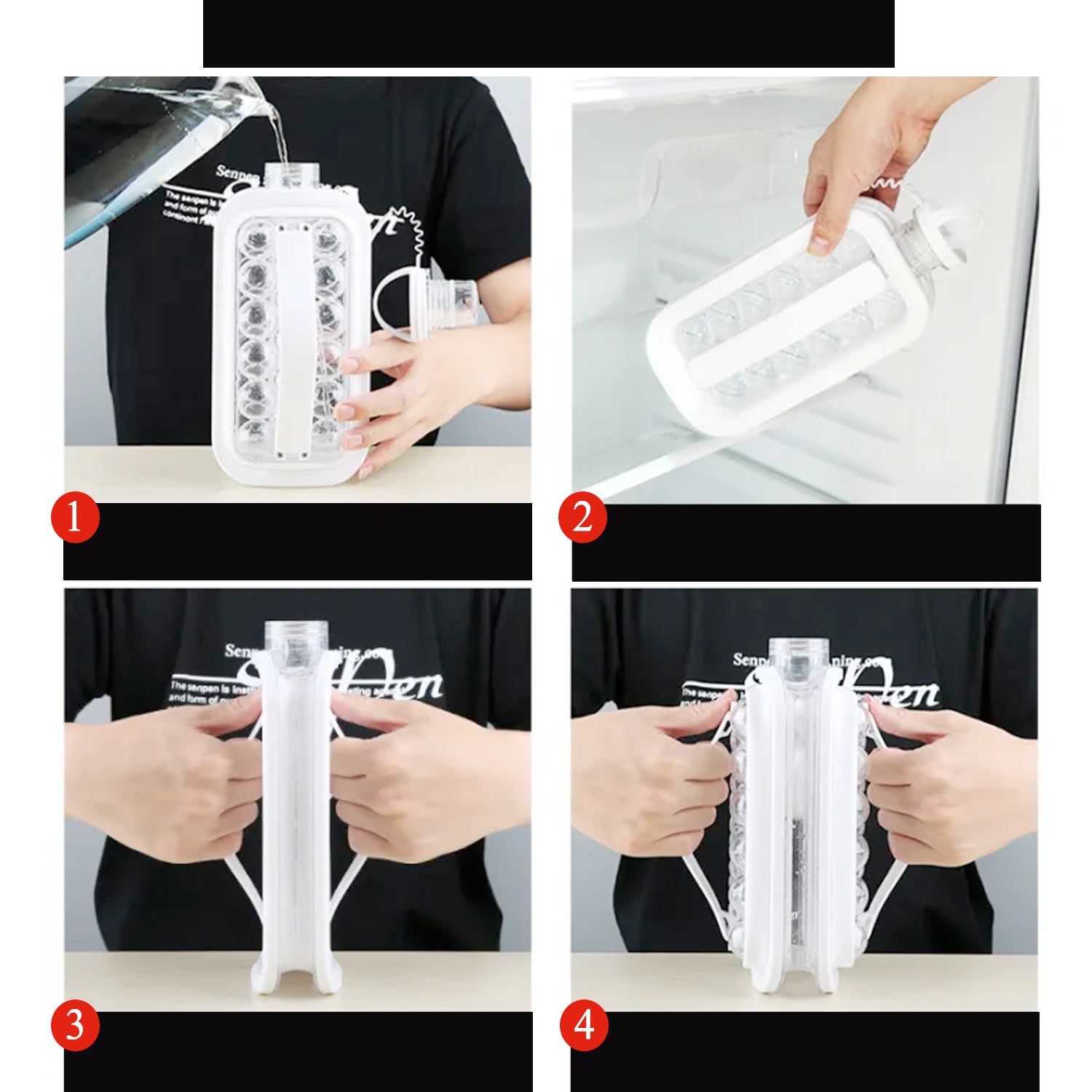 Wukusy foldable ice tray with lid and ice ball mold, perfect for camping and outdoor adventures, making 14 ice balls.