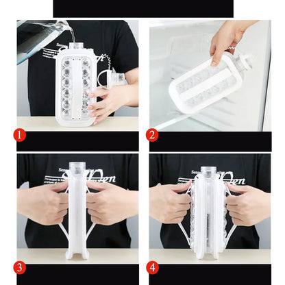 Wukusy foldable ice tray with lid and ice ball mold, perfect for camping and outdoor adventures, making 14 ice balls.
