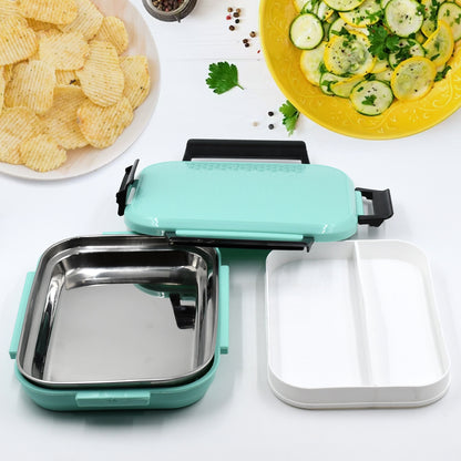 Wukusy insulated lunch box with multiple compartments, vivid design, leak-proof, BPA-free, ideal for school and outdoor meals