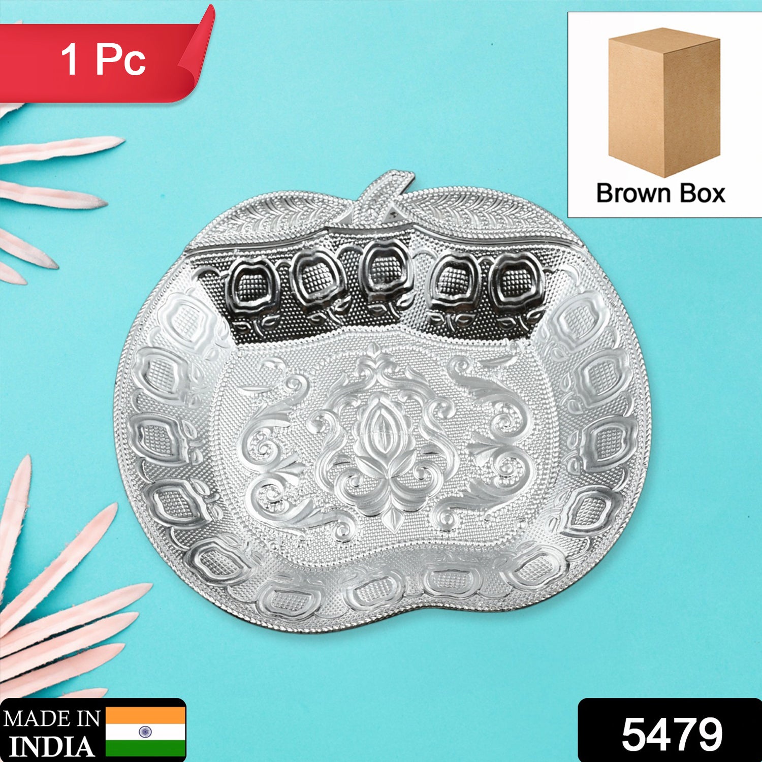 Wukusy decorative Mukhwas serving tray with ornate design, perfect for dry fruits, candies, and snacks in a home kitchen setting.