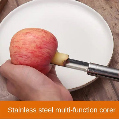 Wukusy stainless steel fruit core remover set with soft handle for apples and pears, dishwasher safe kitchen prep tool.