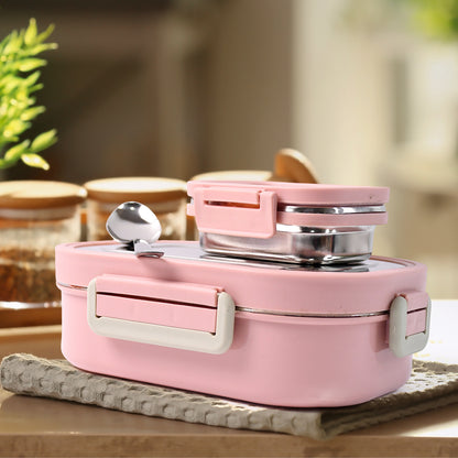 Wukusy Miracle Carry lunch box set with two microwave-safe containers and insulated bag, 400ml capacity, ideal for meal prep.