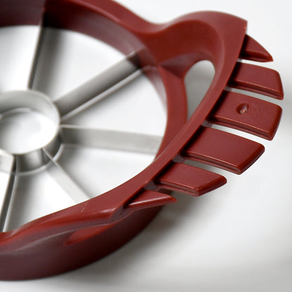 Wukusy stainless steel apple slicer and fruit divider with core remover, ideal for home kitchen apple preparation.