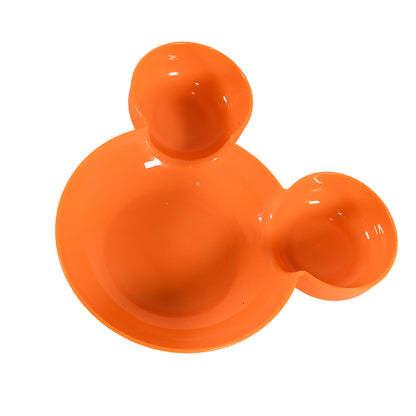 Unbreakable Mickey Mouse-shaped BPA-free kids' food plate with cartoon design, suitable for children’s meals and fruit serving.